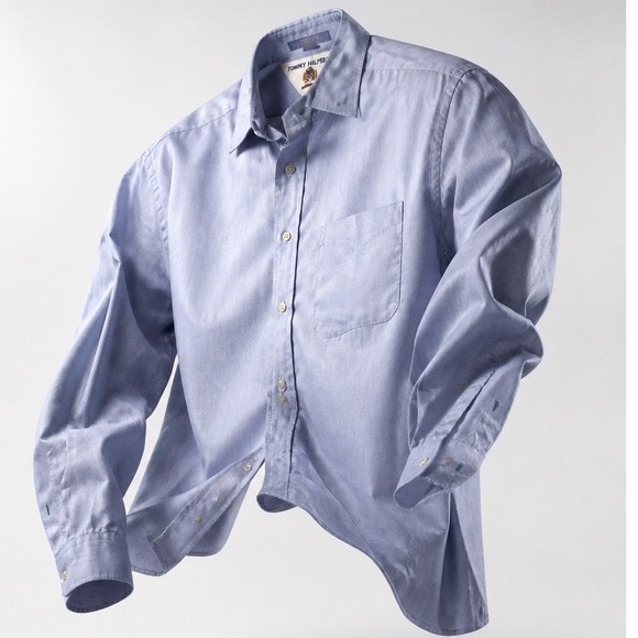 Tommy Hilfiger Other - Tommy Hilfiger Mens Dress Shirt 17 36-37 Blue Cotton Button Down Long Sleeve